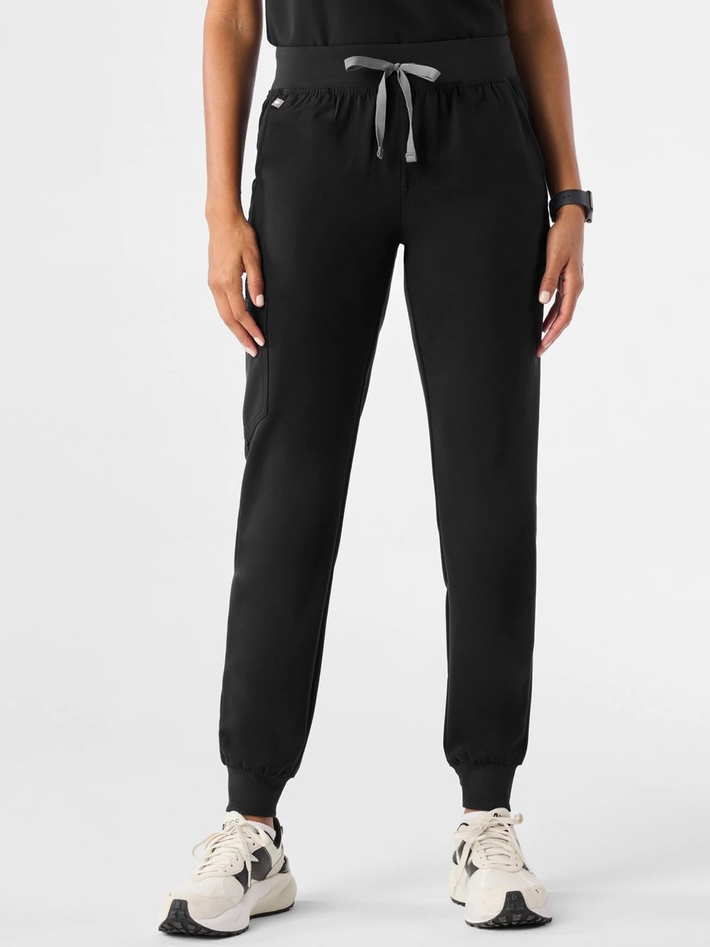 Figs Black Zamora High Waisted Scrub Jogger Pants Size XL